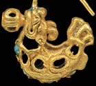 A PAIR OF GOLD DRAGON-FISH EARRINGS