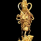 TWO FIGURAL GOLD HAIR ORNAMENTS