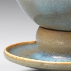 A BLUE-GLAZED JUNYAO WINECUP AND STAND