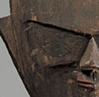 A LACQUER-PAINTED WOOD TOMB FIGURE