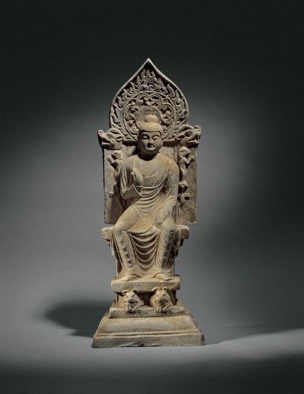 A TERRACOTTA FIGURE OF MAITREYA