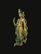 A GILT-BRONZE FIGURE OF THE BODHISATTVA GUANYIN