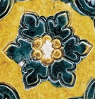 A SANCAI-AND-BLUE-GLAZED POTTERY BASIN