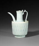 A QINGBAI GLAZED PORCELAIN COVERED WINE EWER AND WARMING BASIN