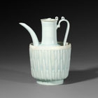 A QINGBAI GLAZED PORCELAIN COVERED WINE EWER AND WARMING BASIN