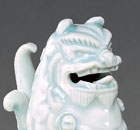 A YINGQING GLAZED PORCELAIN CENSER AND FU LION COVER