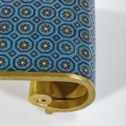 A CLOISONNÉ ENAMEL SCROLL-FORM STAND OR ARMREST