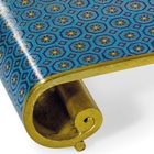 A CLOISONNÉ ENAMEL SCROLL-FORM STAND OR ARMREST