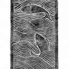 A ‘FISH IN WAVES’ TWIN INKSTONE AND COVER