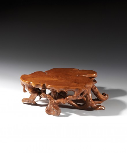 A CARVED BOXWOOD ROOT-FORM LOW TABLE