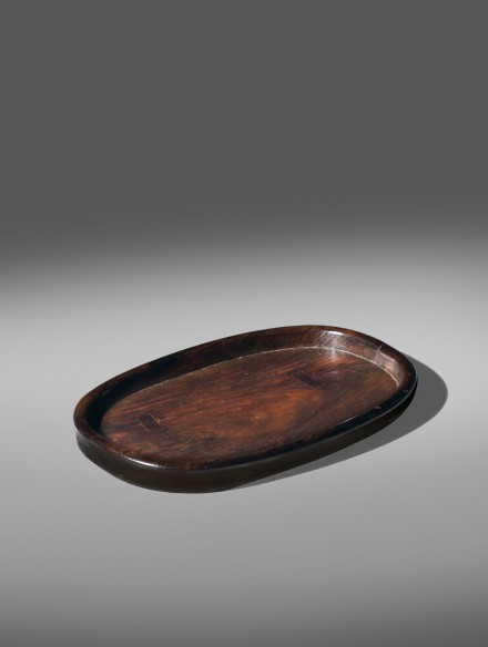 AN OVAL HUANGHUALI TRAY