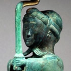 A LARGE BRONZE FIGURAL LAMP