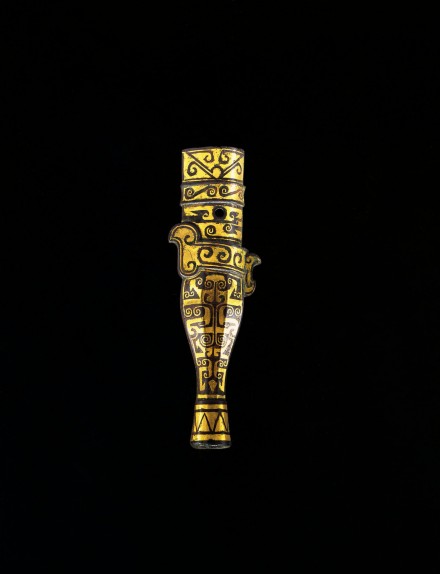 A GOLD-INLAID BRONZE FERRULE