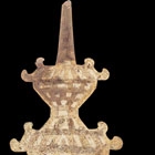 A PAIR OF GILT BRONZE TOWER-FORM PLAQUES (QUE)