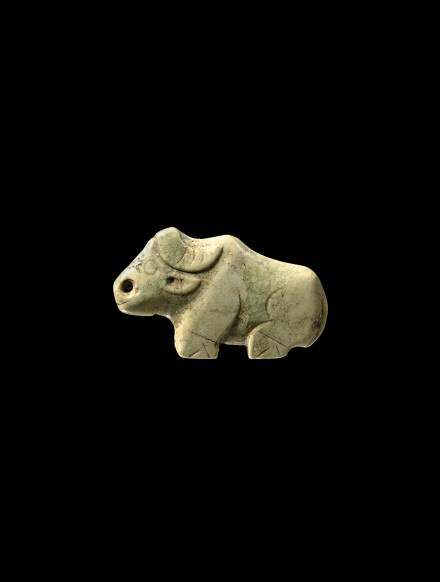 A JADE FIGURE OF A WATER BUFFALO