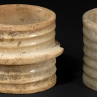 TWO JADE FLUTED CYLINDERS