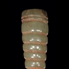 FIVE JADE SILKWORM FORM PENDANTS