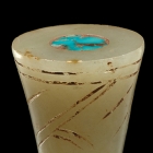 A JADE FINIAL WITH TURQUOISE INLAY