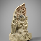 AN INSCRIBED STONE BUDDHIST TRIAD