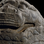 A MASSIVE LIMESTONE GUARDIAN LION