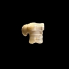 A MINIATURE NEOLITHIC JADE BIRD HEAD FINIAL