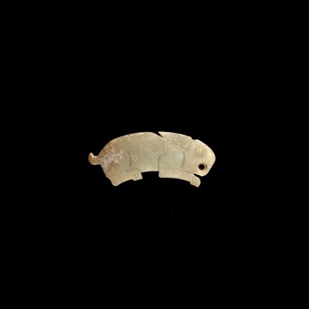 AN ARCHAIC JADE RABBIT PENDANT