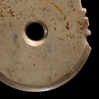 A SMALL ARCHAIC JADE AXE SHAPE PENDANT