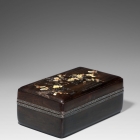 AN INLAID ZITAN ‘PRUNUS’ BOX AND COVER