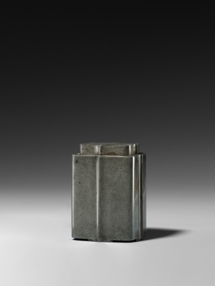 A PAIR OF INSCRIBED PEWTER TEA CADDIES