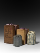 A PAIR OF INSCRIBED PEWTER TEA CADDIES