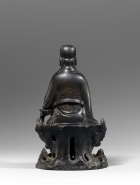 A SILVER-INLAID BRONZE FIGURE OF WEN CHANG