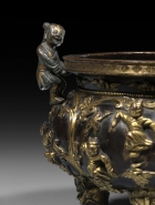 A PARCEL-GILT BRONZE INCENSE BURNER