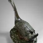 A LARGE BRONZE GOOSE-FORM INCENSE BURNER